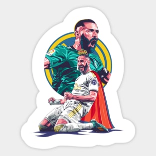 Benzema Reigns: Illustrating the Majesty of a Football King Sticker